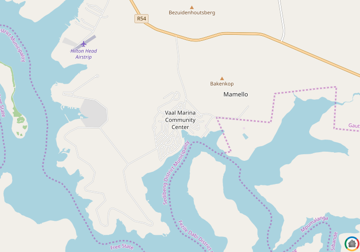 Map location of Vaalmarina